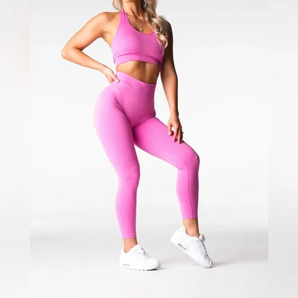 NVGTN Pants Jumpsuits Nvgtn Pink Highwaisted Leggings For